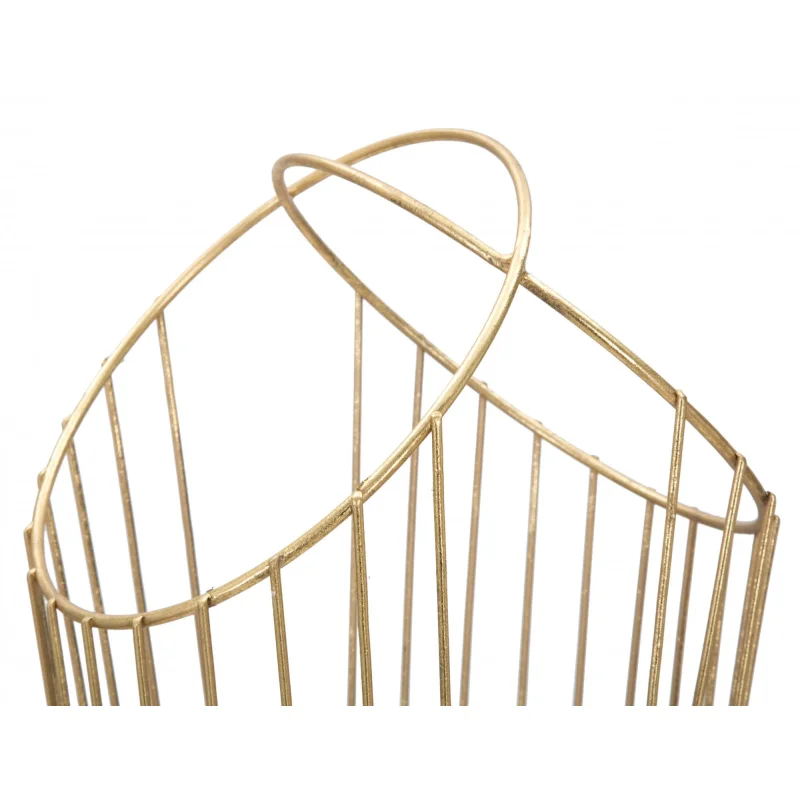 Portaombrelli struttura in acciaio dorato, con linee minimali, colore oro, Misure 23 x 68,5 x 26,5 cm - Image 4