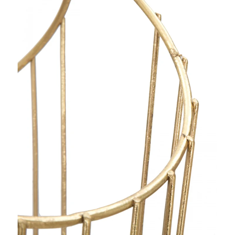 Portaombrelli struttura in acciaio dorato, con linee minimali, colore oro, Misure 23 x 68,5 x 26,5 cm - Image 6