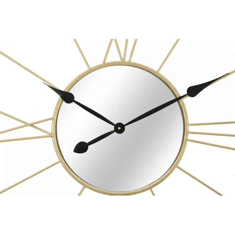 Orologio da parete in metallo e vetro dalle linee geometriche, colore oro, Misure 6 x 80 x 80 cm - Image 5
