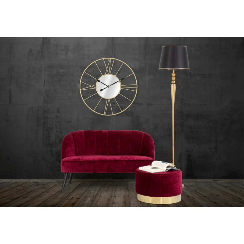 Orologio da parete in metallo e vetro dalle linee geometriche, colore oro, Misure 6 x 80 x 80 cm - Image 9