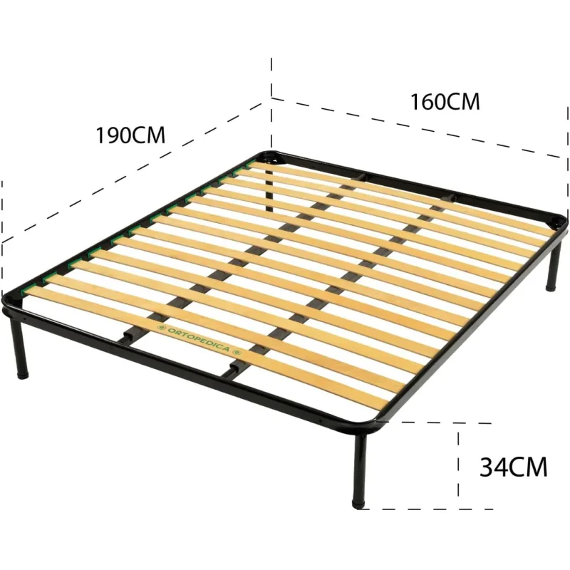 Rete Letto a Doghe Ortopedica 160x190cm 13 Listelli in Legno - Image 3