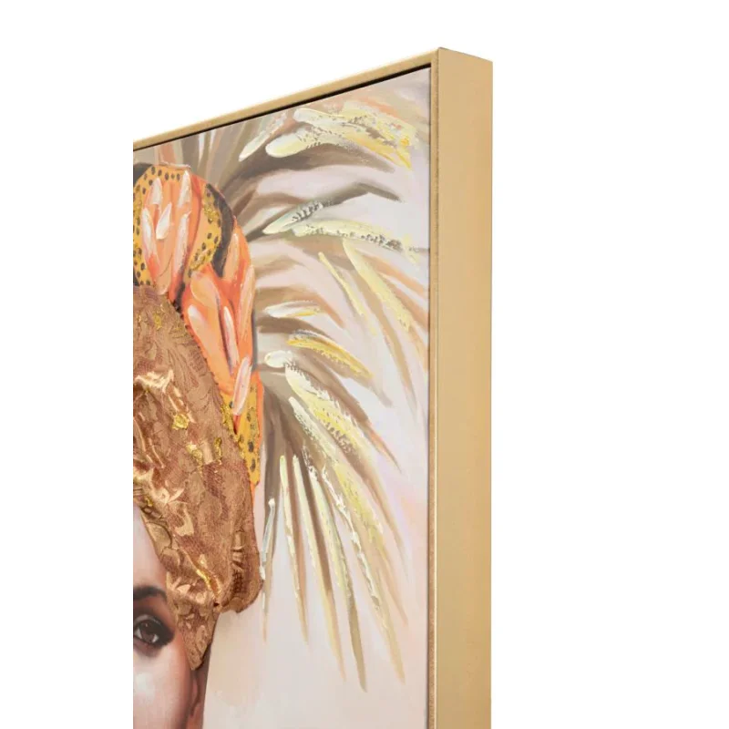 Dipinto su tela multicolore donna con cornice cm 82x4,5x122 - Image 4