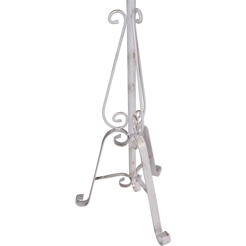 Appendiabiti in metallo pratico da ingresso, Classico attaccapanni, Made In Italy, Ometto con portaombrelli, Uomo Morto, cm 50x50h190, colore Bianco - Image 5