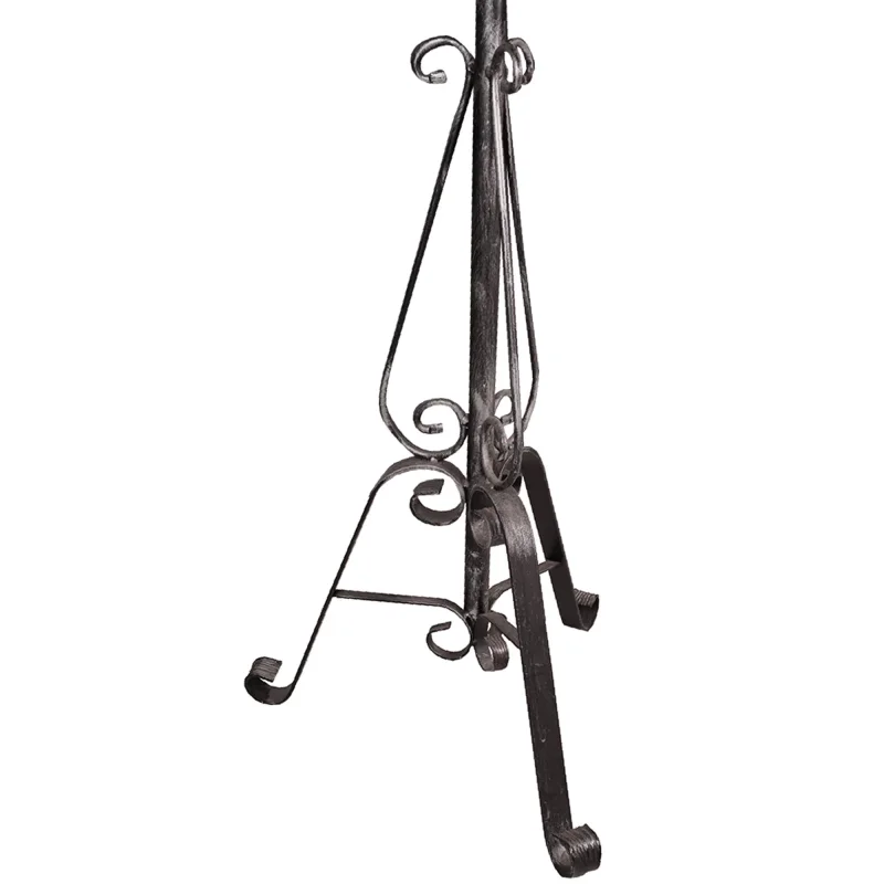 Appendiabiti in metallo pratico da ingresso, Classico attaccapanni, Made In Italy, Ometto con portaombrelli, Uomo Morto, cm 50x50h190, colore Argento - Image 3
