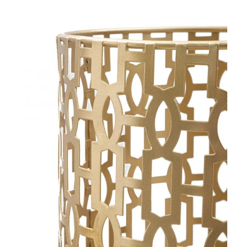 Portaombrelli rotondo, struttura in metallo dorato, colore oro, Misure 22,5 x 47,5 x 22,5 cm - Image 3