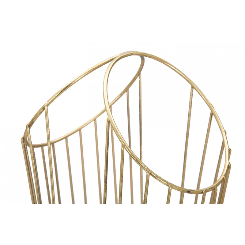 Portaombrelli struttura in acciaio dorato, con linee minimali, colore oro, Misure 18,5 x 60 x 25,5 cm - Image 3