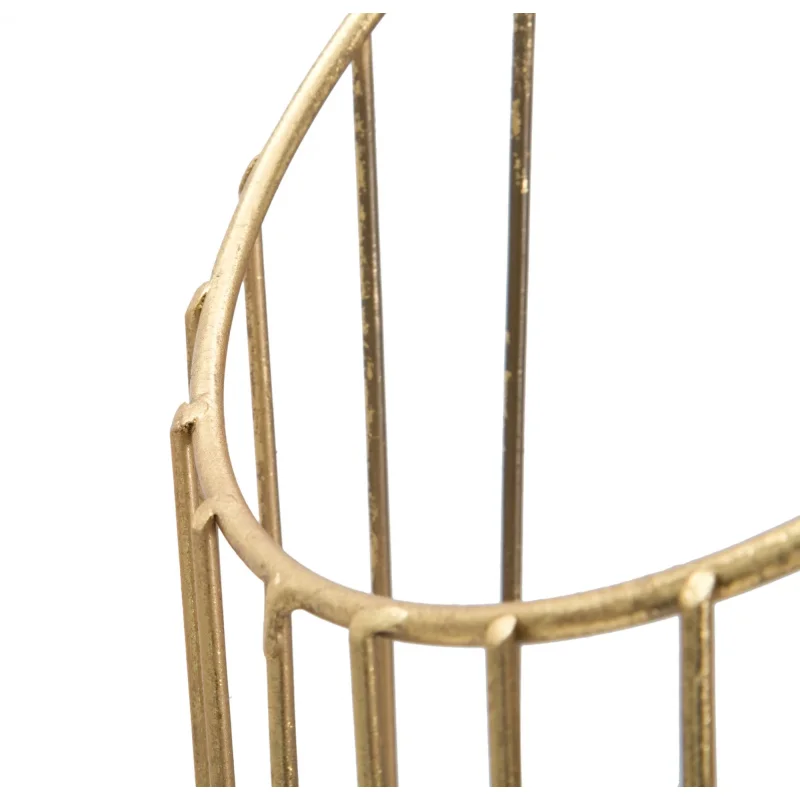 Portaombrelli struttura in acciaio dorato, con linee minimali, colore oro, Misure 18,5 x 60 x 25,5 cm - Image 4