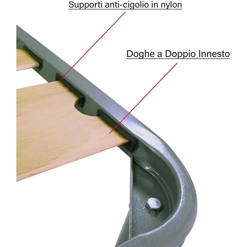 Rete Letto Doghe Larghe Ortopedica 160x190cm 7 Listelli in Legno - Image 4