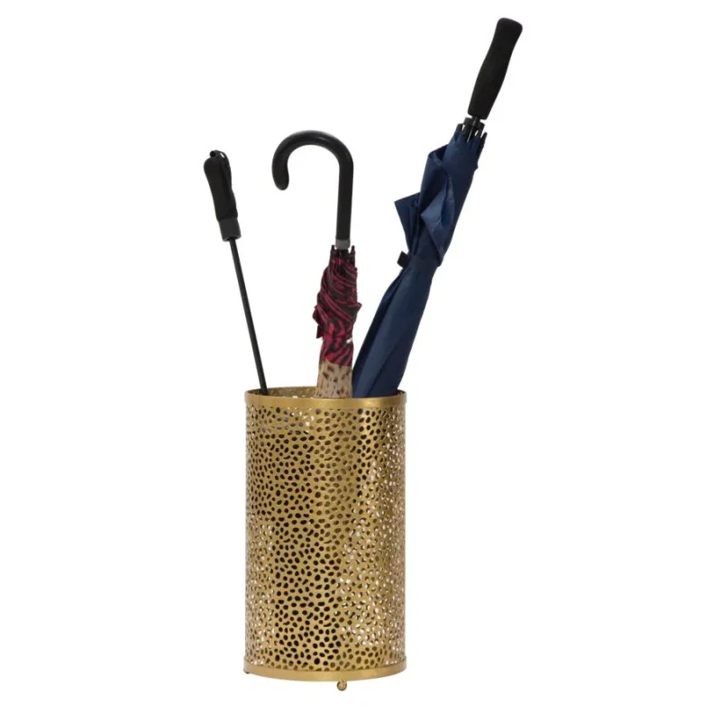 Portaombrelli intagliato in metallo dorato Ø cm 24x43 - Image 5