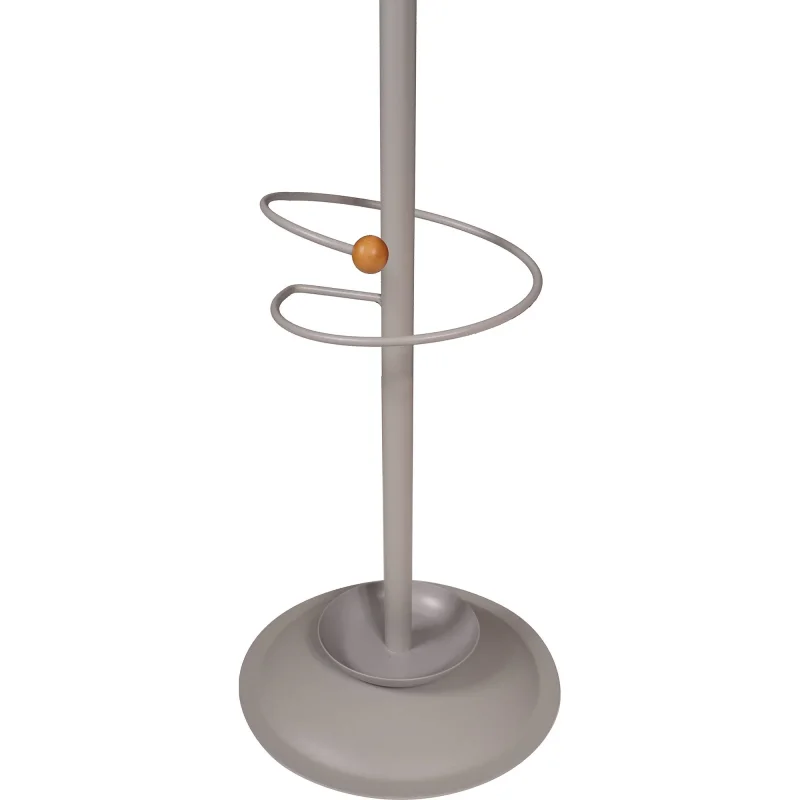 Appendiabiti in metallo pratico da ingresso, Classico attaccapanni, Made In Italy, Ometto con portaombrelli, Uomo Morto, cm 36x36h178, colore Grigio - Image 6