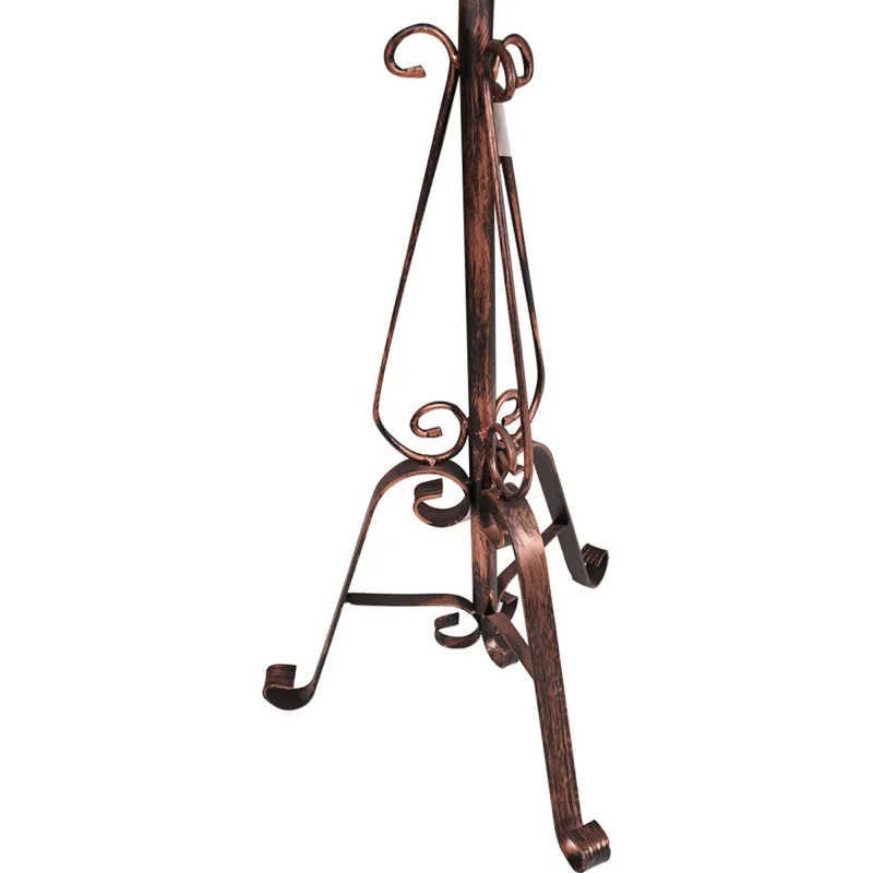 Appendiabiti in metallo pratico da ingresso, Classico attaccapanni, Made In Italy, Ometto con portaombrelli, Uomo Morto, cm 50x50h190, colore Rame - Image 6