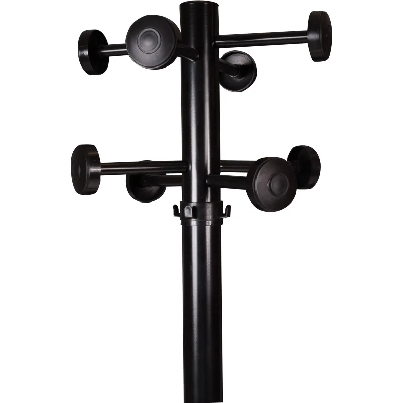 Appendiabiti in metallo pratico da ingresso, Classico attaccapanni, Made In Italy, Ometto con portaombrelli, Uomo Morto, cm 55x55h174, colore Nero - Image 5