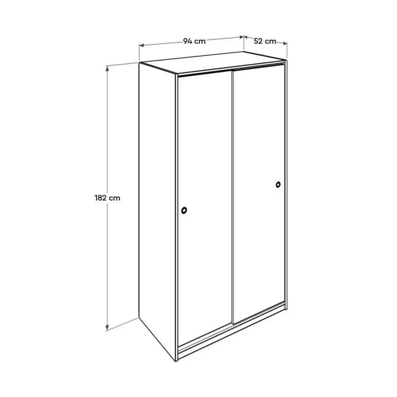 Armadio 2 ante scorrevoli 5 ripiani SWD4352023 colore rovere - Image 4