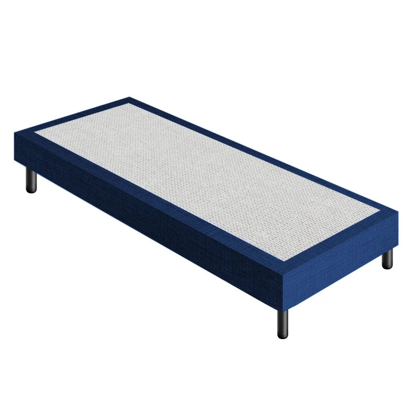 Letto Sommier Singolo 90x190 Blu Rivestito - Resistente fino a 120 Kg per Persona