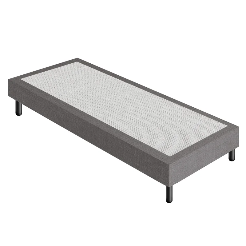 Letto Sommier Singolo 90x200 Grigio Rivestito - Resistente fino a 120 Kg per Persona