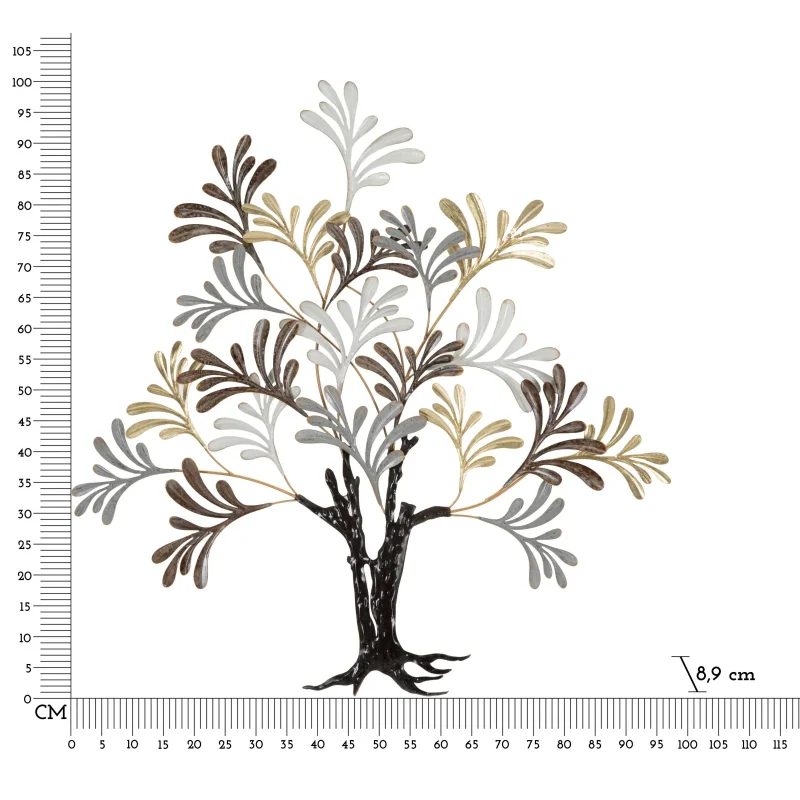 Pannello decorativo 3D albero in metallo multicolore cm 97,2x8,9x100,3 - Image 6