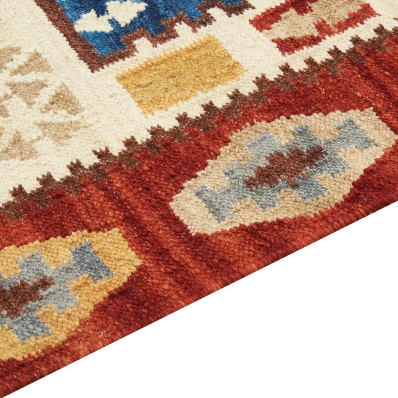 Tappeto kilim in lana multicolore fatto a mano motivo orientale 200 x 300 cm nappe soggiorno camera da letto - Image 3