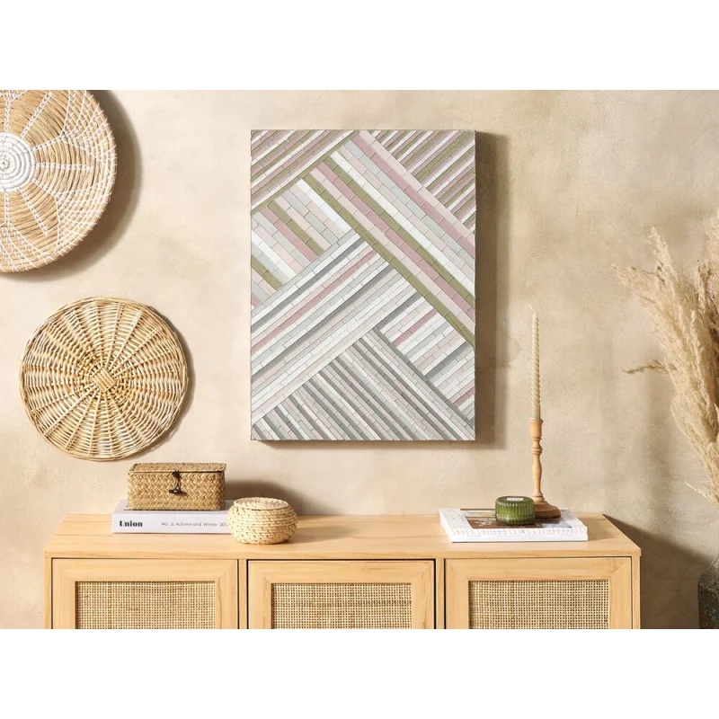 Decorazione da parete Mosaico di vetro a strisce Moderno accessorio minimalista - Image 4