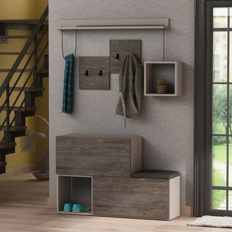 Mobile ingresso scarpiera Holdon colore tortora dark coffee EFFEZ - Image 3