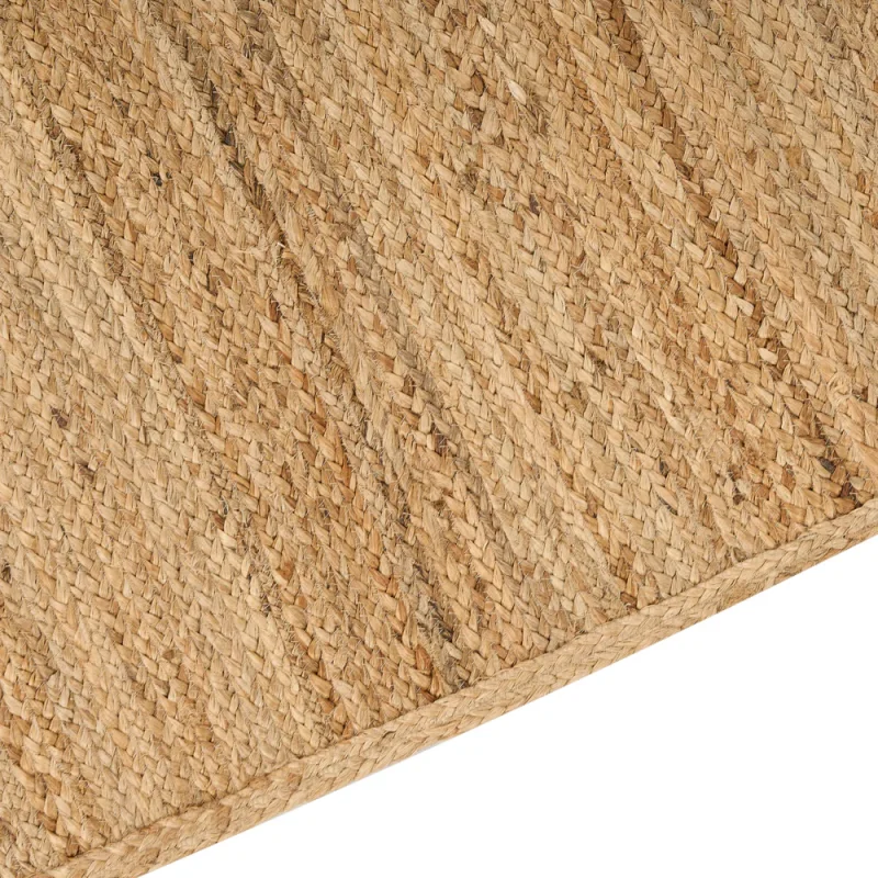 Tappeto in iuta intrecciata naturale in stile bohèmien con motivo intagliato 160 x 230 cm beige soggiorno camera da letto - Image 3