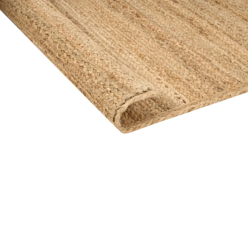 Tappeto in iuta intrecciata naturale in stile bohèmien con motivo intagliato 160 x 230 cm beige soggiorno camera da letto - Image 6