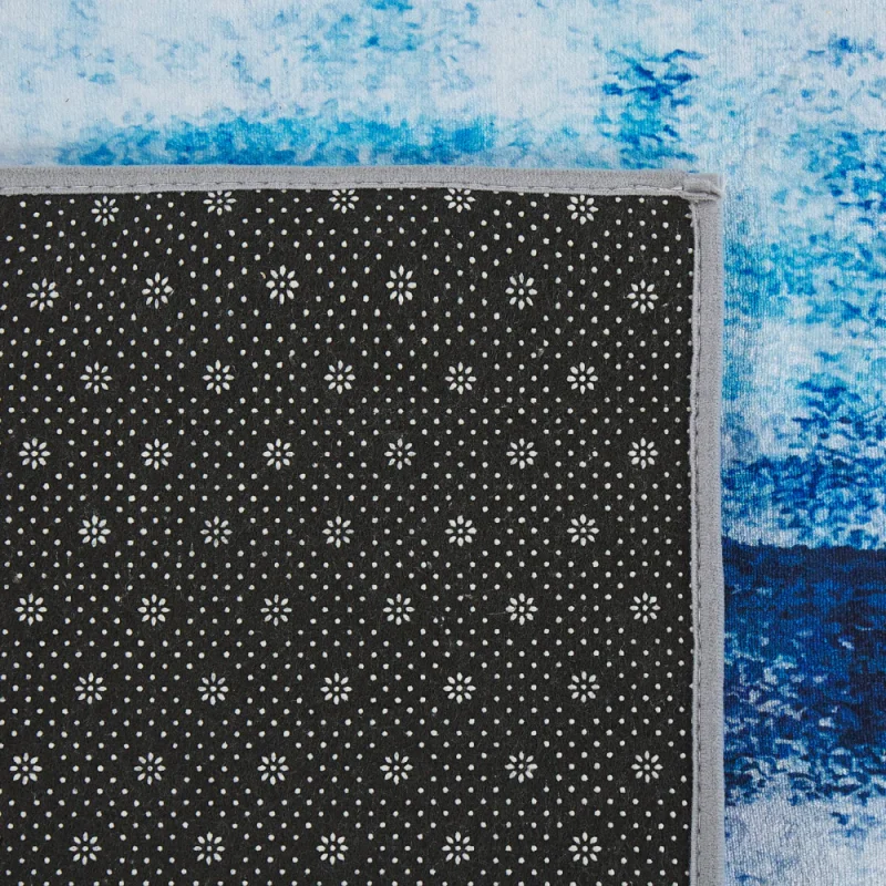 Tappeto blu multicolore 160 x 230 cm stampa 3d con a pelo corto moderno - Image 4