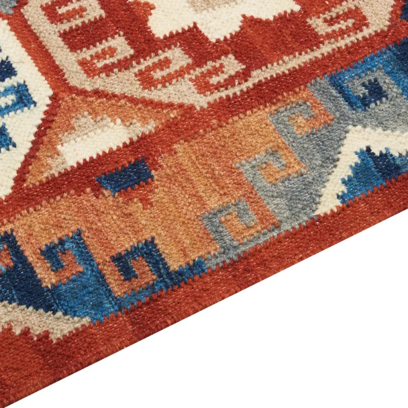 Tappeto kilim in lana multicolore fatto a mano orientale 160 x 230 cm nappe soggiorno camera da letto - Image 3