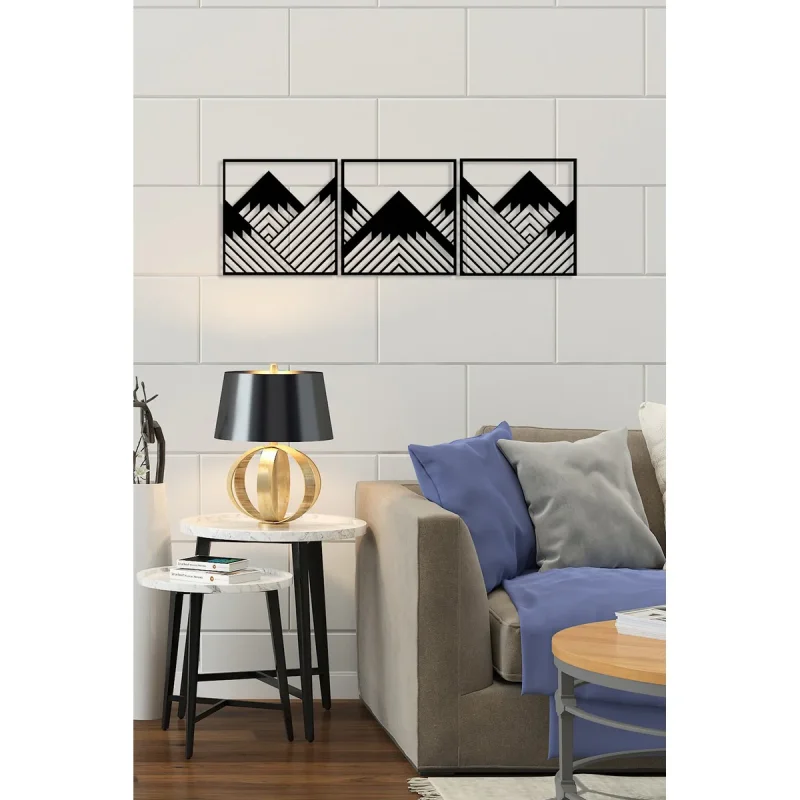 Decorazione in Metallo Montagna 14, Nero, Metallo, 150x0,15x51 cm, EPIKASA - Image 3