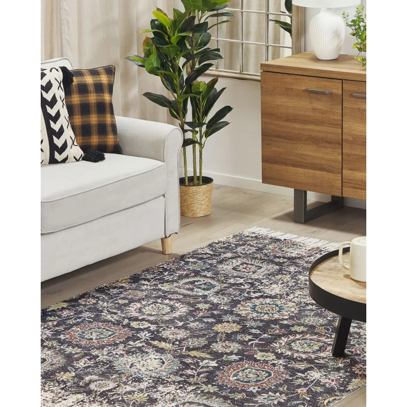 Tappeto orientale soggiorno rettangolare floreale 140 x 200 cm Multicolore - Image 4