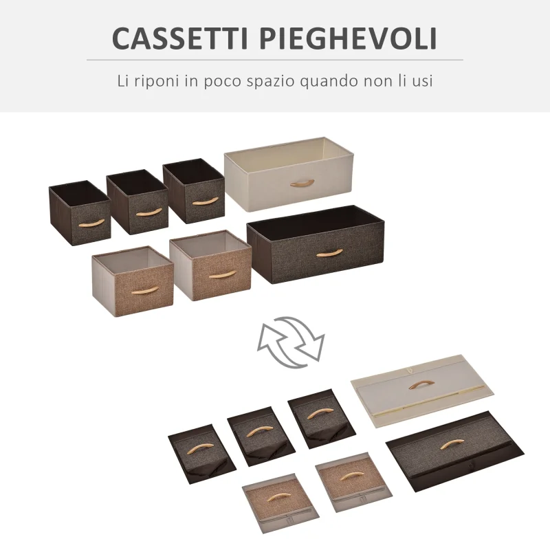 Easycomfort Cassettiera 7 Cassetti Pieghevoli in Tessuto e Ripiano in MDF, Arredamento Soggiorno e Camera, 80x29x78.5cm, Multicolore - Image 7