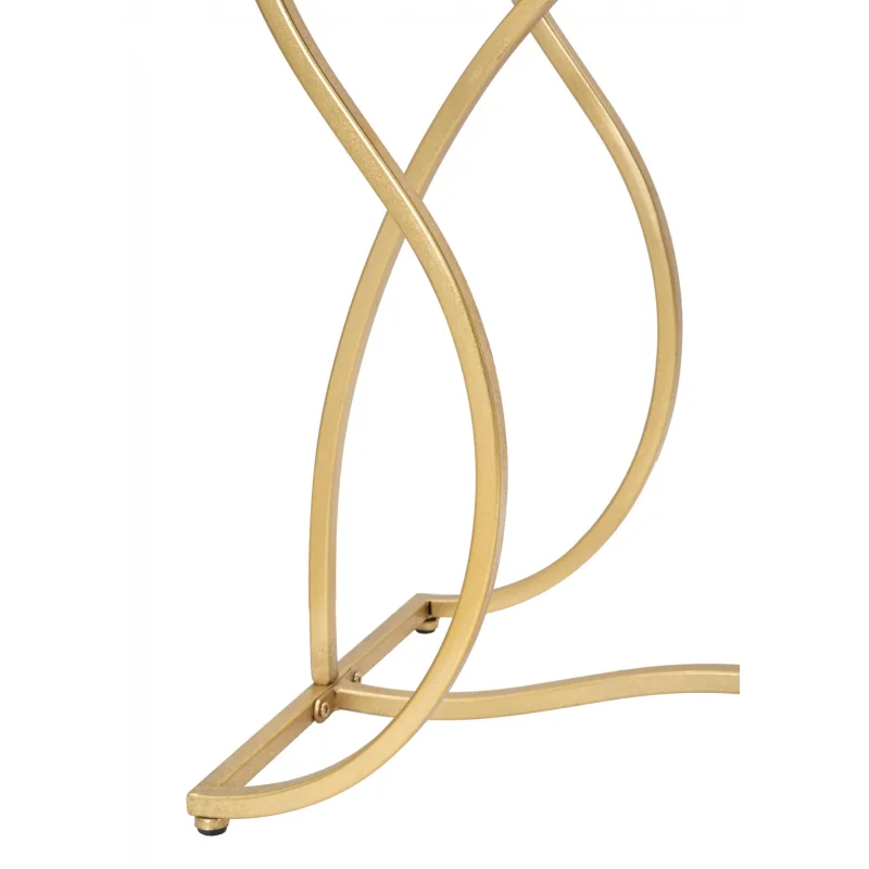 Console elegante, struttura in metallo dorato, con ripiano in vetro temprato, colore oro, Misure 40 x 75 x 130 cm - Image 6