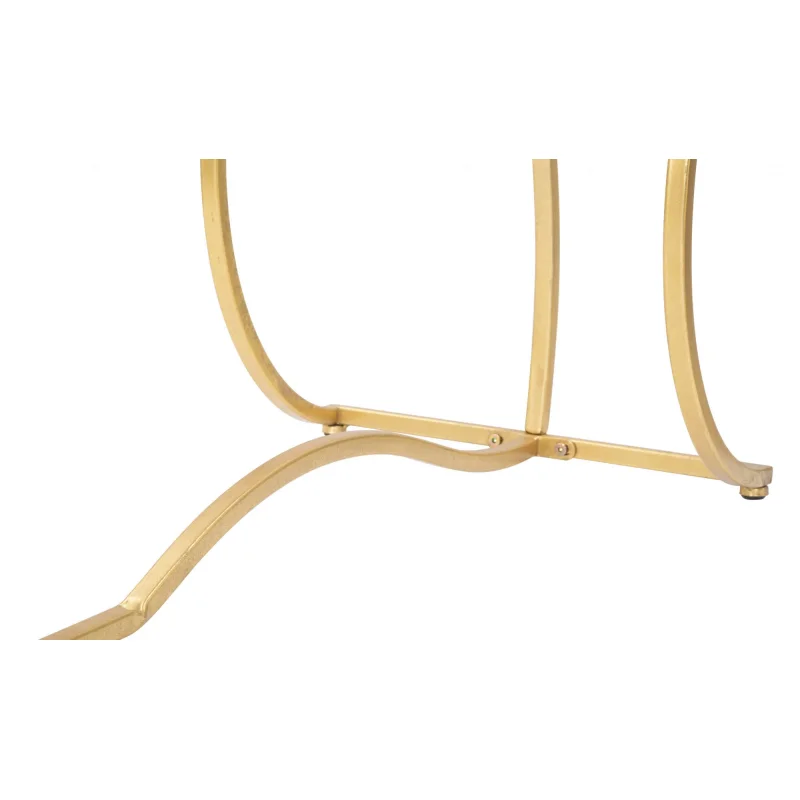 Console elegante, struttura in metallo dorato, con ripiano in vetro temprato, colore oro, Misure 40 x 75 x 130 cm - Image 7