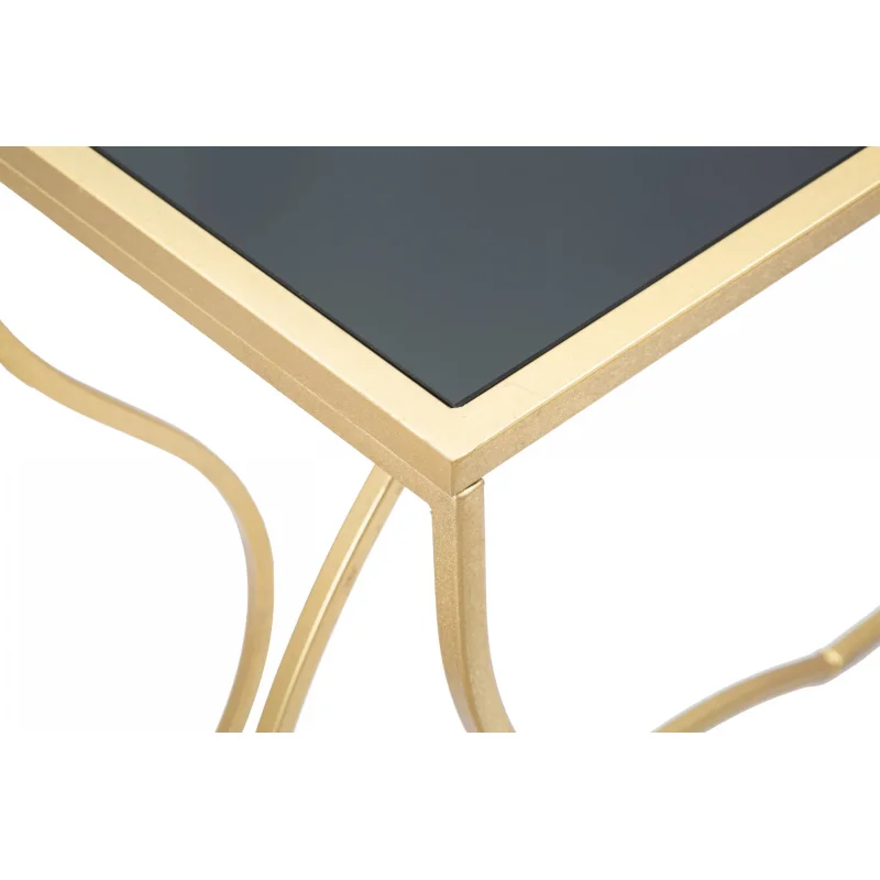 Console elegante, struttura in metallo dorato, con ripiano in vetro temprato, colore oro, Misure 40 x 75 x 130 cm - Image 8