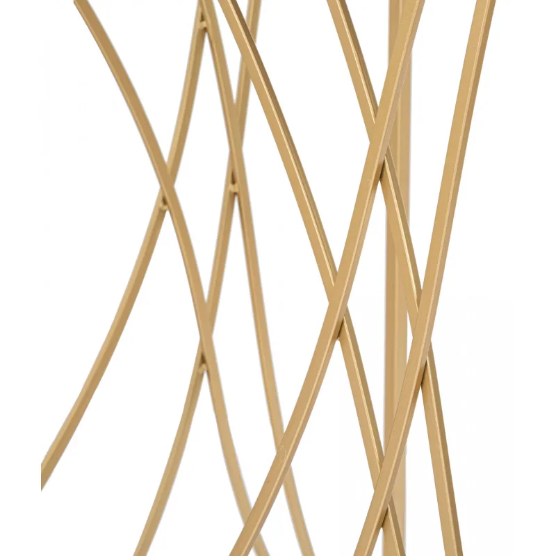 Console elegante, in metallo dorato, con piano in vetro a specchio, colore oro, Misure 40 x 80 x 120 cm - Image 4