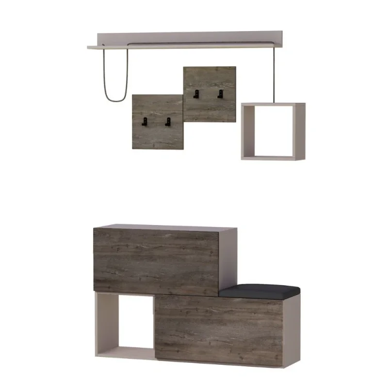 Mobile ingresso scarpiera Holdon colore tortora dark coffee - Image 5