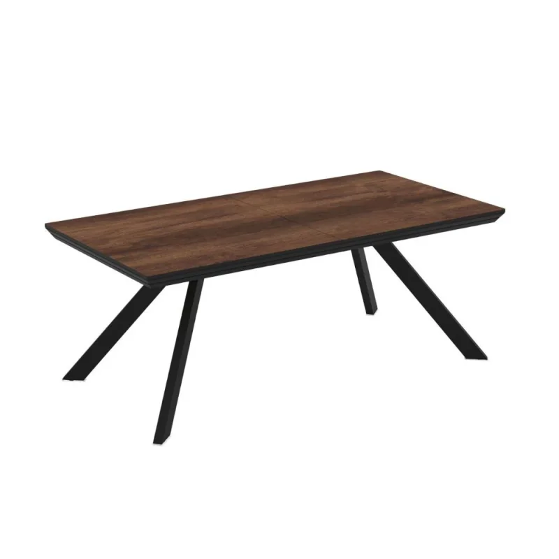 Tavolo allungabile piano colore noce e gambe in metallo Corin 200x100x77H - Image 3