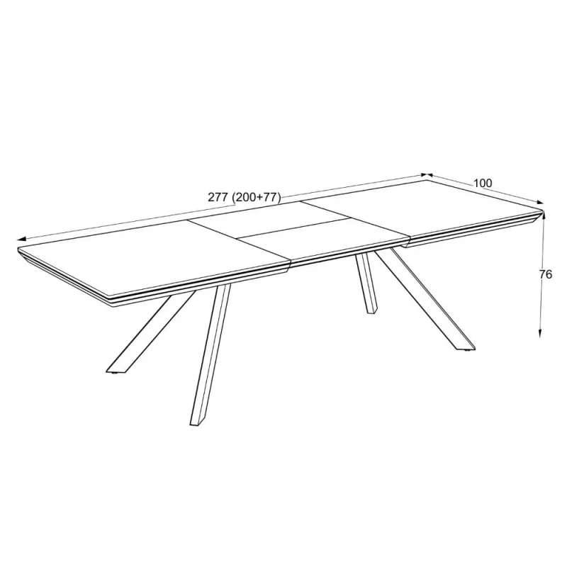 Tavolo allungabile piano colore noce e gambe in metallo Corin 200x100x77H - Image 8