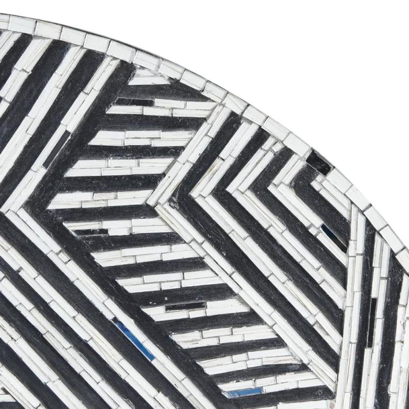 Decorazione murale geometrica in bianco e nero con motivo a semicerchi di vetro Modernamente minimalista - Image 3