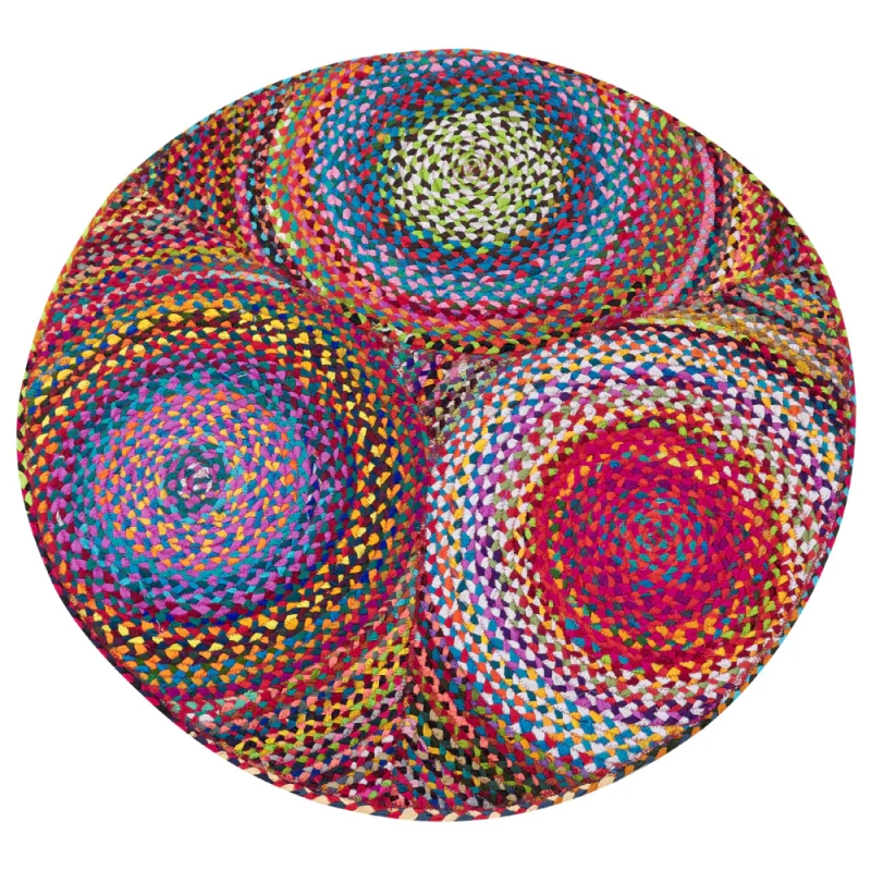 Tappeto rotondo Multicolore in cotone Boho Accessori per il soggiorno di ispirazione country ⌀ 140 cm - Image 8
