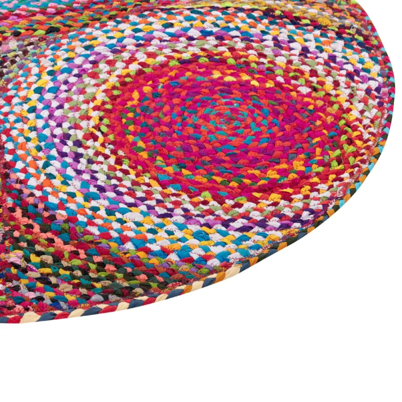 Tappeto rotondo Multicolore in cotone Boho Accessori per il soggiorno di ispirazione country ⌀ 140 cm - Image 9