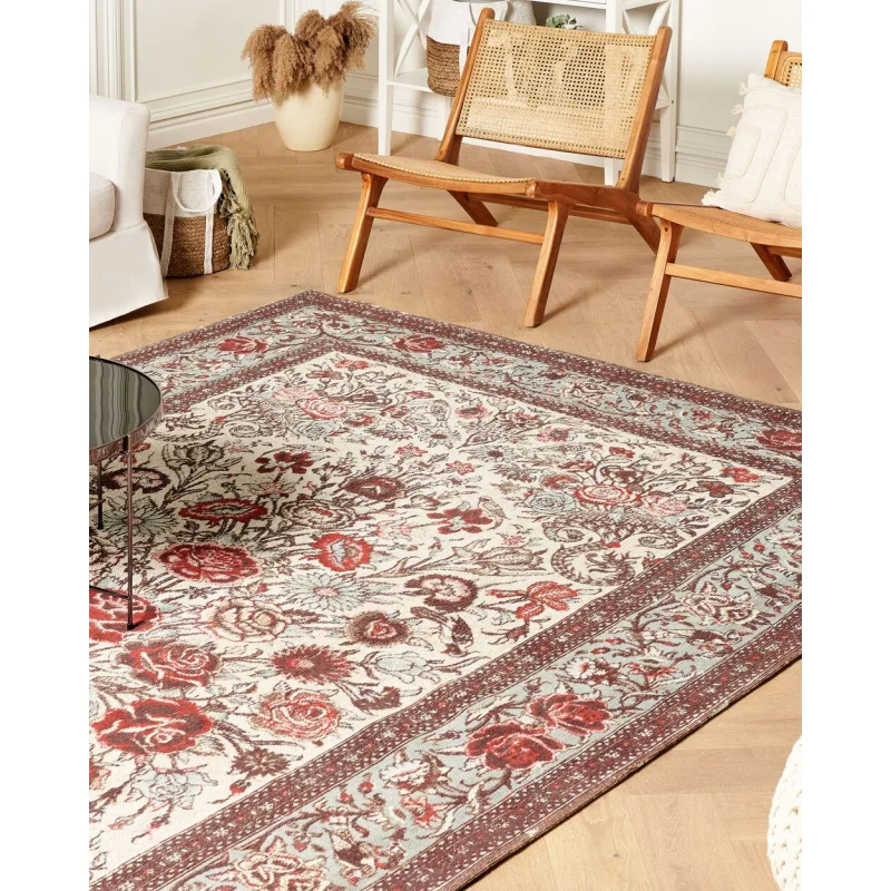 Tappeto multicolore in cotone 200 x 300 cm con motivo floreale camera da letto soggiorno - Image 10