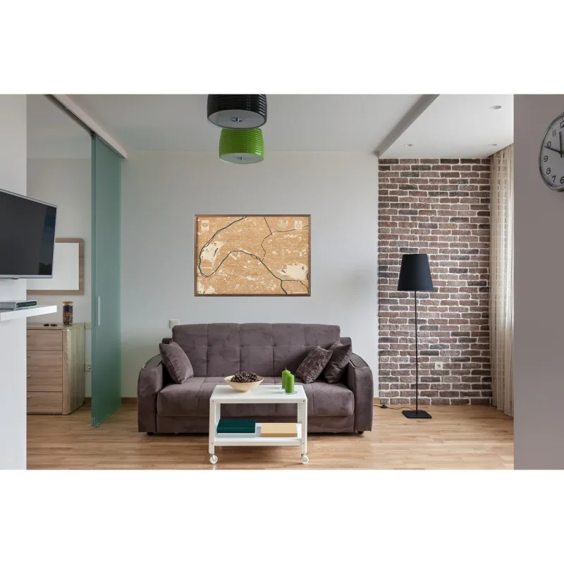 Mappa 3D con Cornice Parigi, Multicolore, Legno, 81x6x61 cm, CUTTING BROTHERS - Image 4