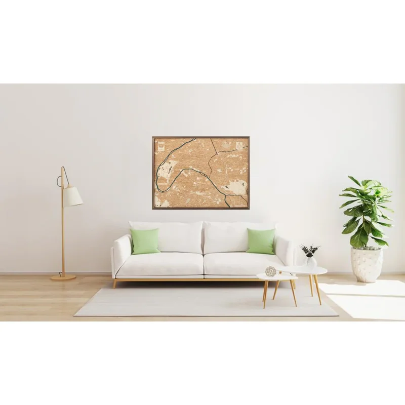Mappa 3D con Cornice Parigi, Multicolore, Legno, 81x6x61 cm, CUTTING BROTHERS - Image 5