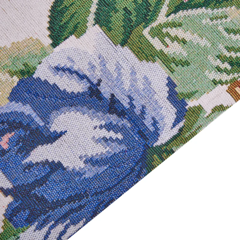 Tappeto multicolore in cotone 140 x 200 cm Motivo floreale a trama piatta Jacquard Tessuto Soggiorno Camera da letto Tradizionale Boho - Image 3