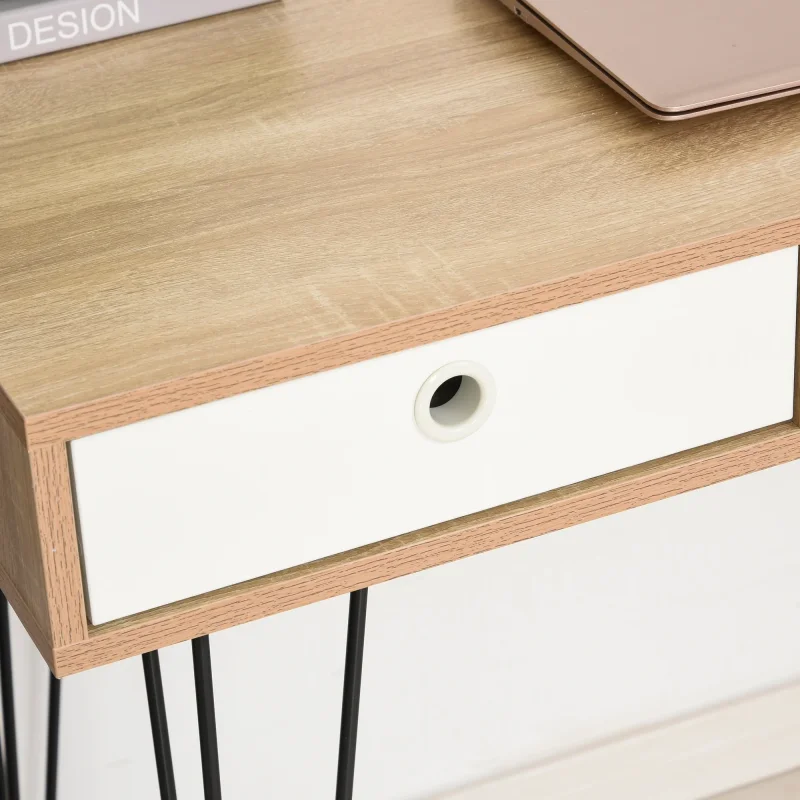 EasyComfort Scrivania Moderna con 3 Cassetti Multicolore in Legno e Metallo, Scrivania per Camera e Ufficio in Stile Nordico, 110x50x77.5cm - Image 7