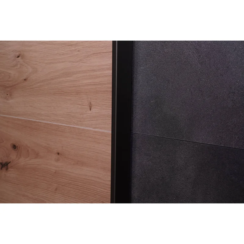 Guardaroba a 2 ante scorrevoli con barra appendiabiti, Armadio spazioso per camera da letto, Made in Italy, cm 251x60h223, colore Rovere e Antracite - Image 9