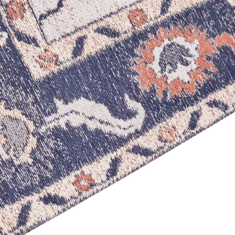 Tappeto in cotone e poliestere multicolore 160 x 230 cm con motivo orientale soggiorno camera da letto stile retrò - Image 3
