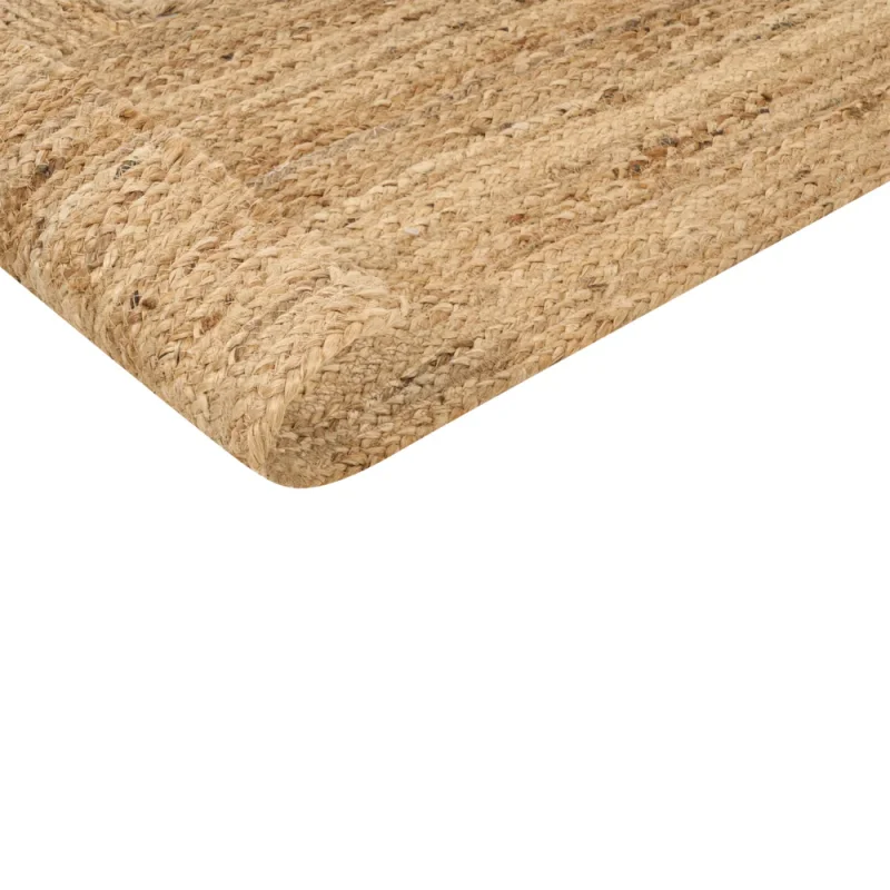 Tappeto in iuta intrecciata naturale in stile bohèmien con motivo intagliato 160 x 230 cm Beige camera da letto soggiorno - Image 5