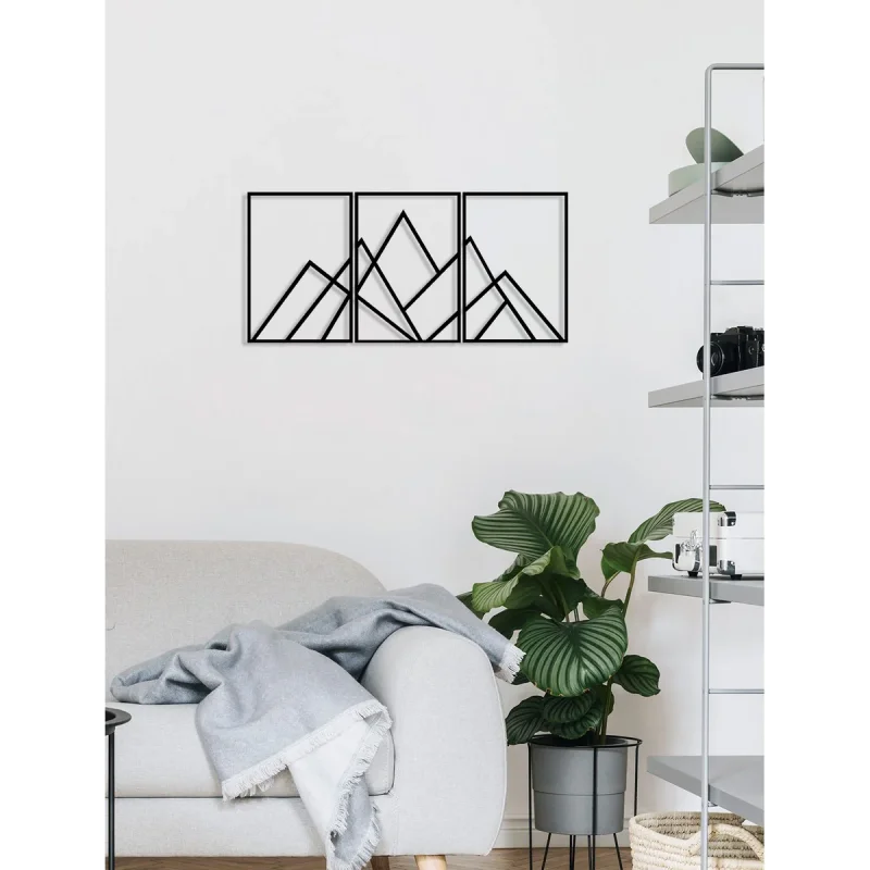 Decorazione in Metallo Montagna 15, Nero, Metallo, 120x0,15x57 cm, EPIKASA - Image 3