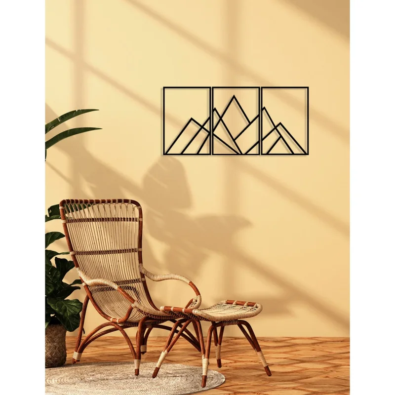 Decorazione in Metallo Montagna 15, Nero, Metallo, 120x0,15x57 cm, EPIKASA - Image 4
